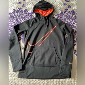 Women’s Nike Medium black and Neon Coral Hooded Sweatshirt